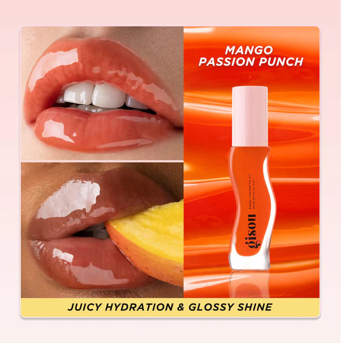 Pre Venta: Gisou | Honey Infused Hydrating Lip Oil | Mango Passion Punch | Sheer Hot Coral
