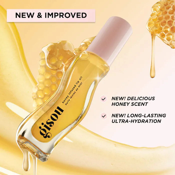 Pre Venta: Gisou | Honey Infused Hydrating Lip Oil | Honey Gold | Clear Golden Glow
