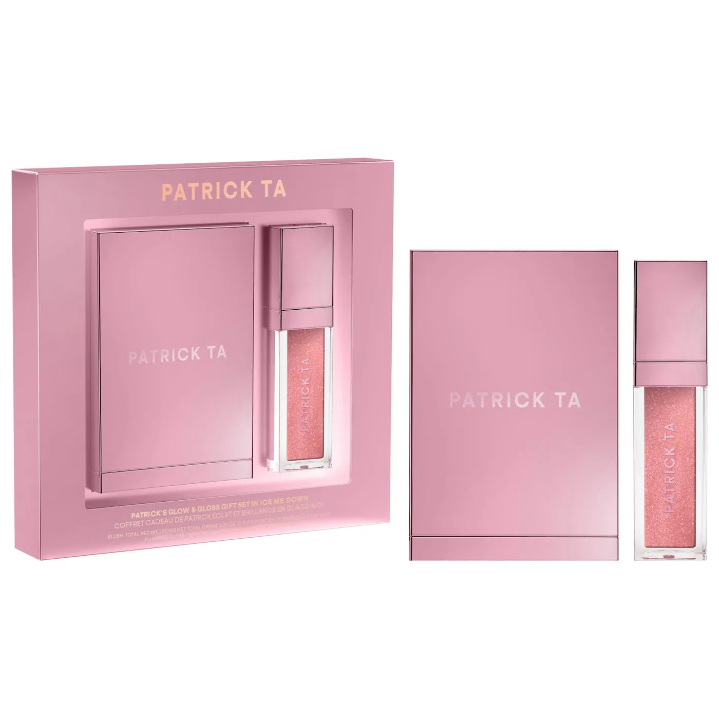 Pre Venta: Patrick Ta: Patrick's Glow and Gloss Set: Major Headlines Blush Duo and Plumping Lip Gloss Makeup Gift Set
