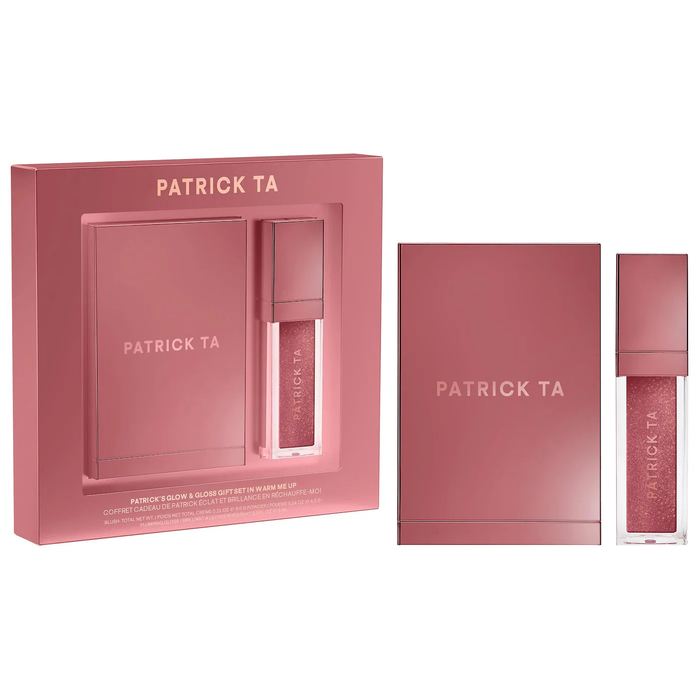 Pre Venta: Patrick Ta: Patrick's Glow and Gloss Set: Major Headlines Blush Duo and Plumping Lip Gloss Makeup Gift Set
