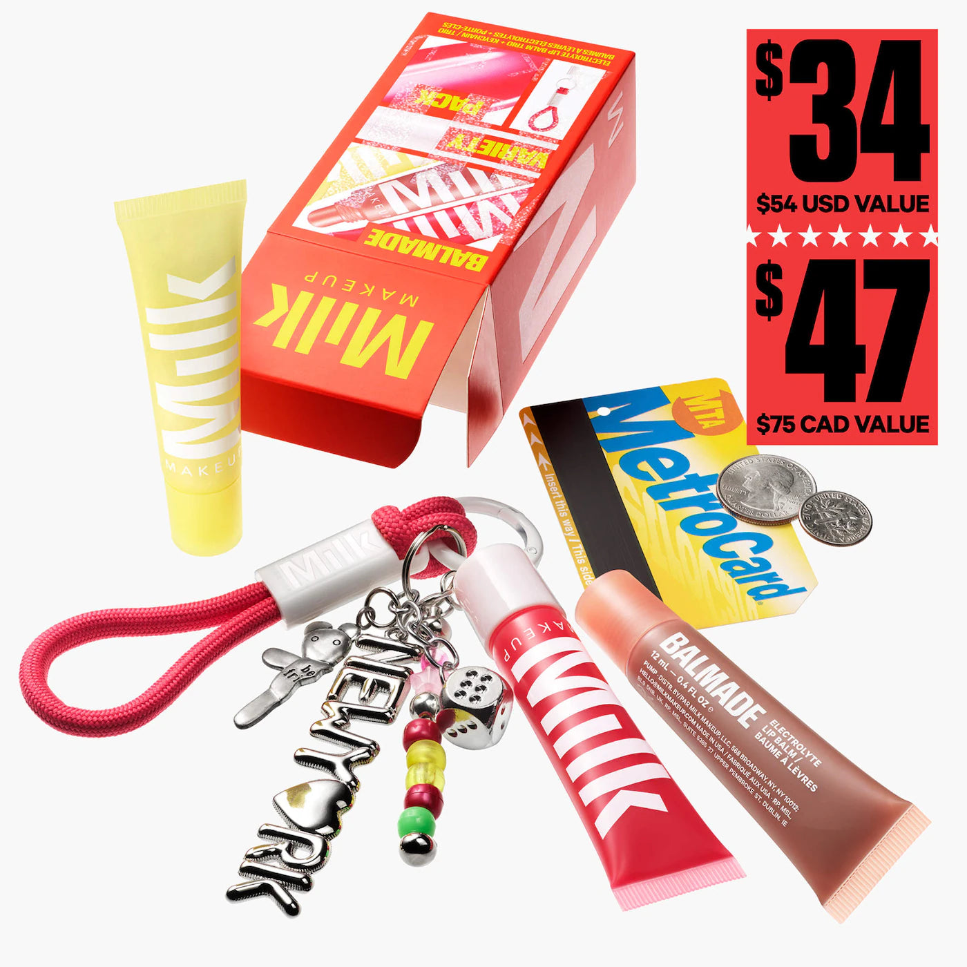 Pre Venta: Milk Makeup | Balmade Variety Pack Hydrating Lip Balm & Keychain Gift Set