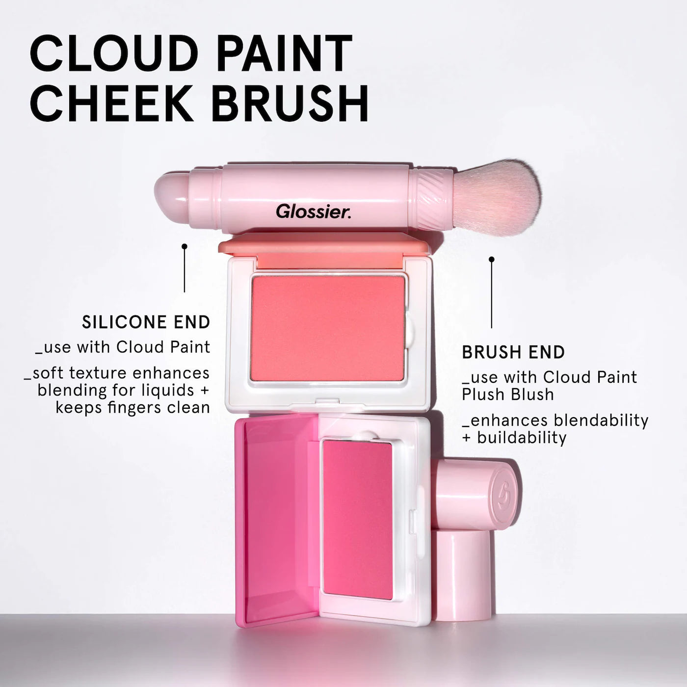 Pre Venta: Glossier | Cloud Paint Dual-Ended Cheek Blush Brush