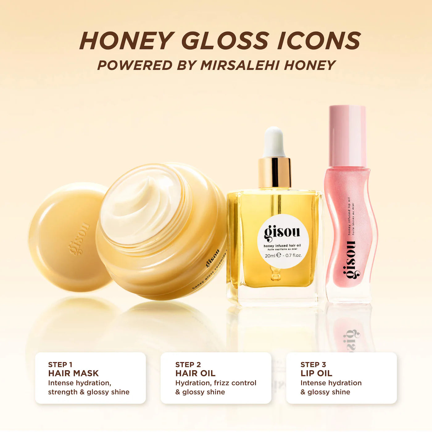 Pre Venta: Gisou | Honey Glow Icons Hair & Lip Set