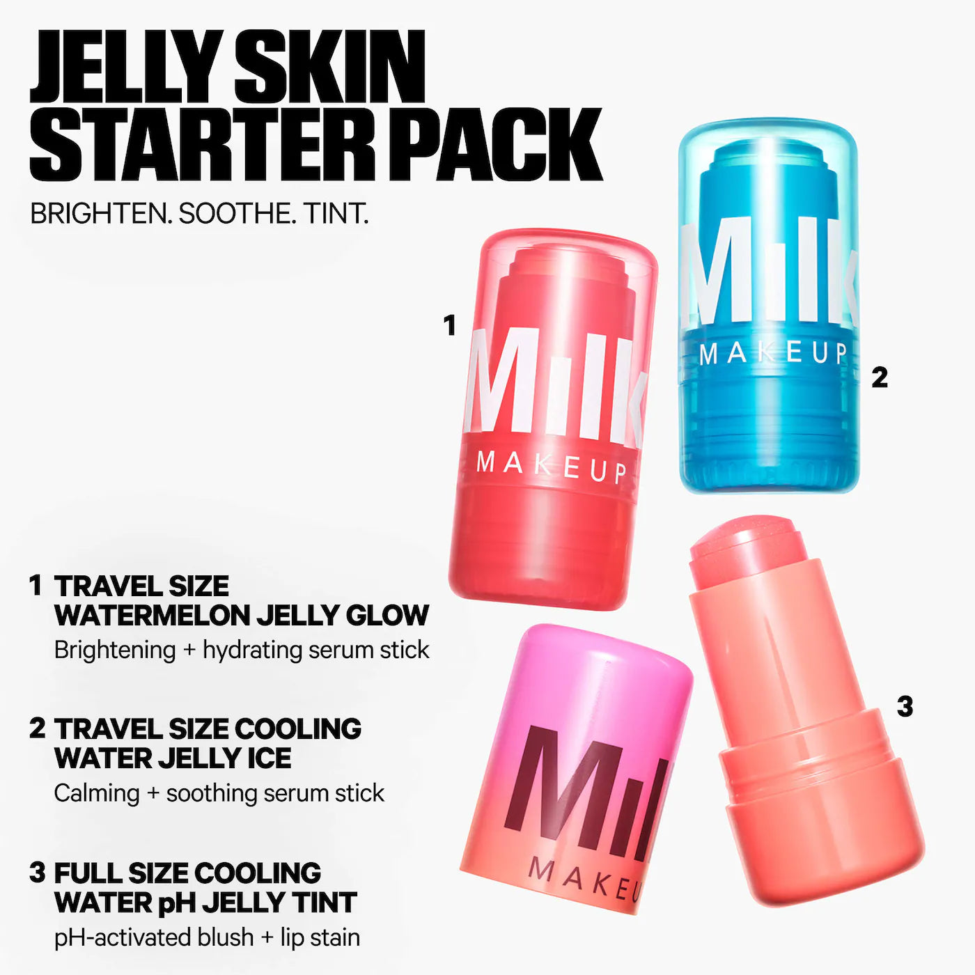 Pre Venta: Milk Makeup | Jelly Skin Starter Pack Skincare + Tint Trio