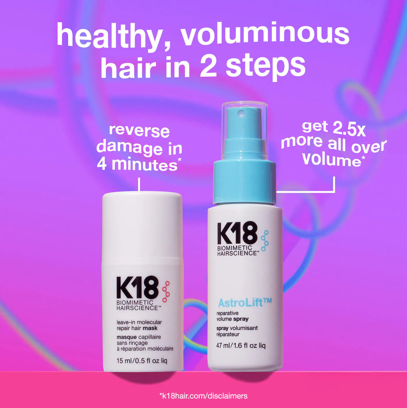 Pre Venta: K18 Biomimetic Hairscience | Healthy Volume Minis Hair Gift Set