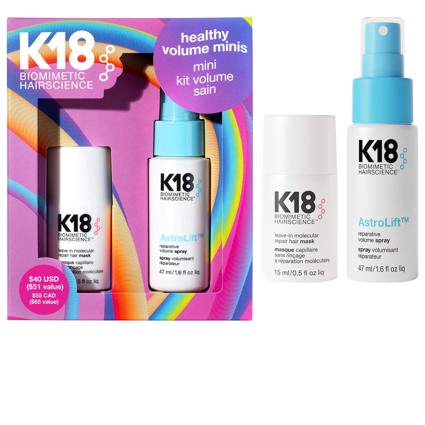 Pre Venta: K18 Biomimetic Hairscience | Healthy Volume Minis Hair Gift Set
