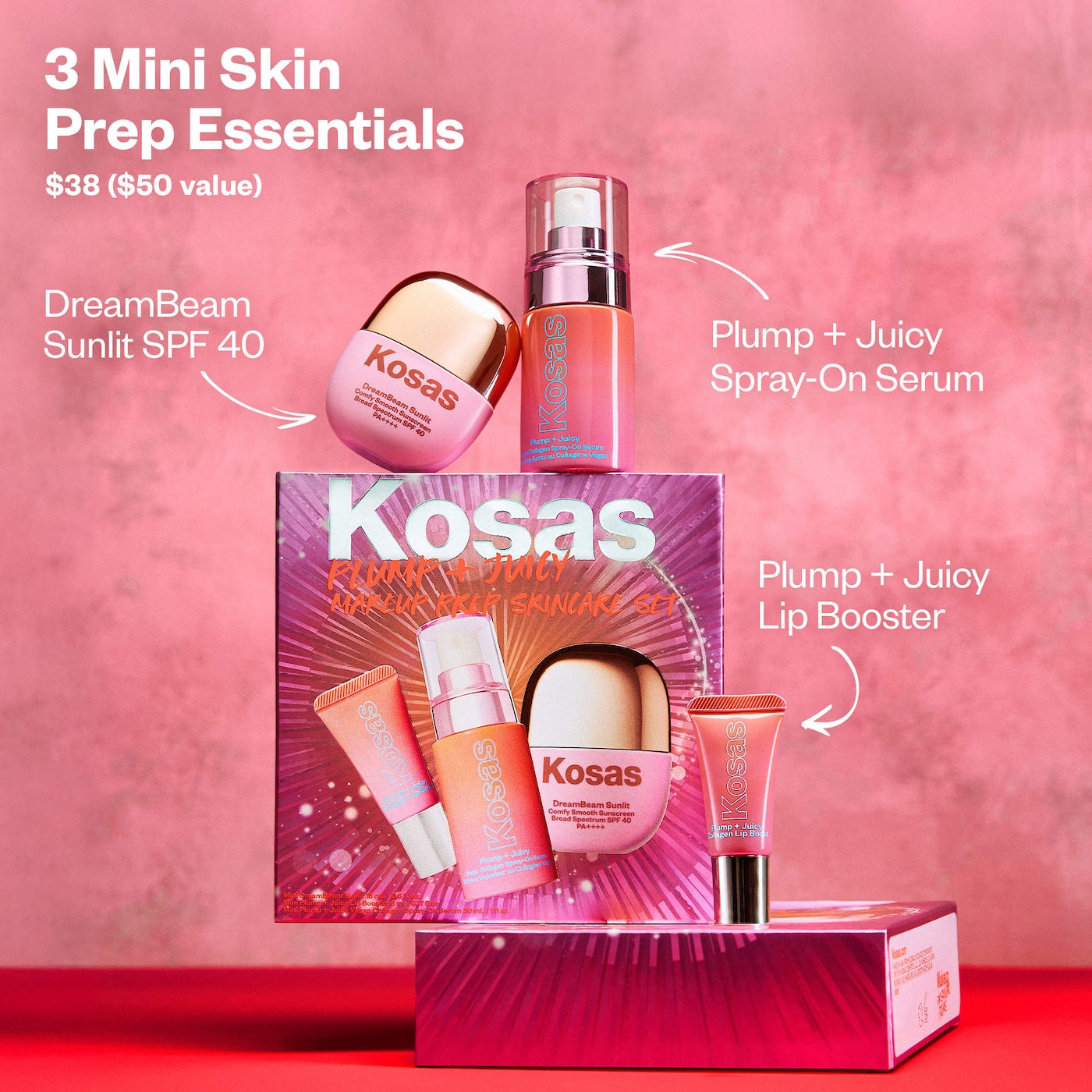 Pre Venta: Kosas | Plump + Juicy Makeup Prep Skincare Set