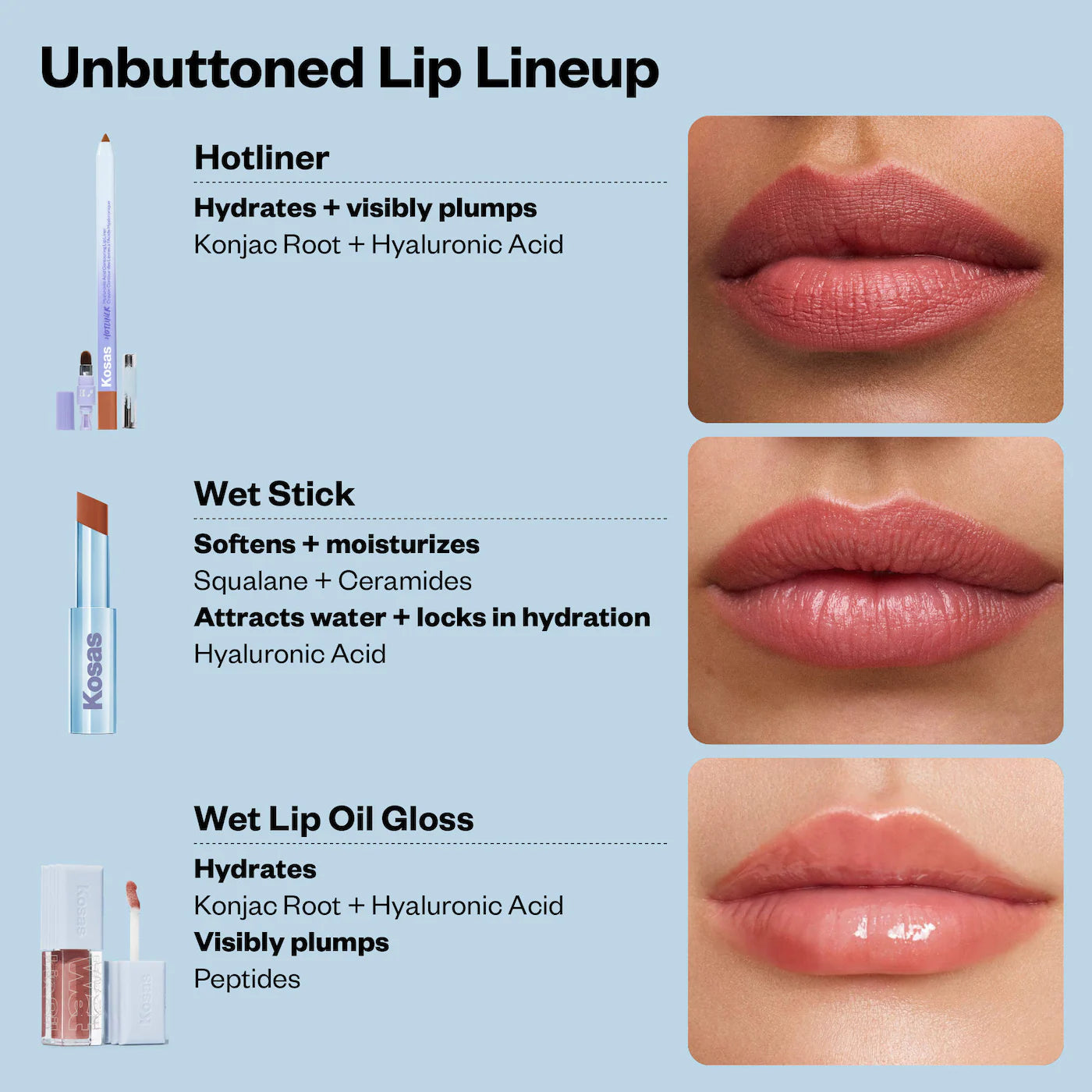 Pre Venta: Kosas | Unbuttoned Lip Set