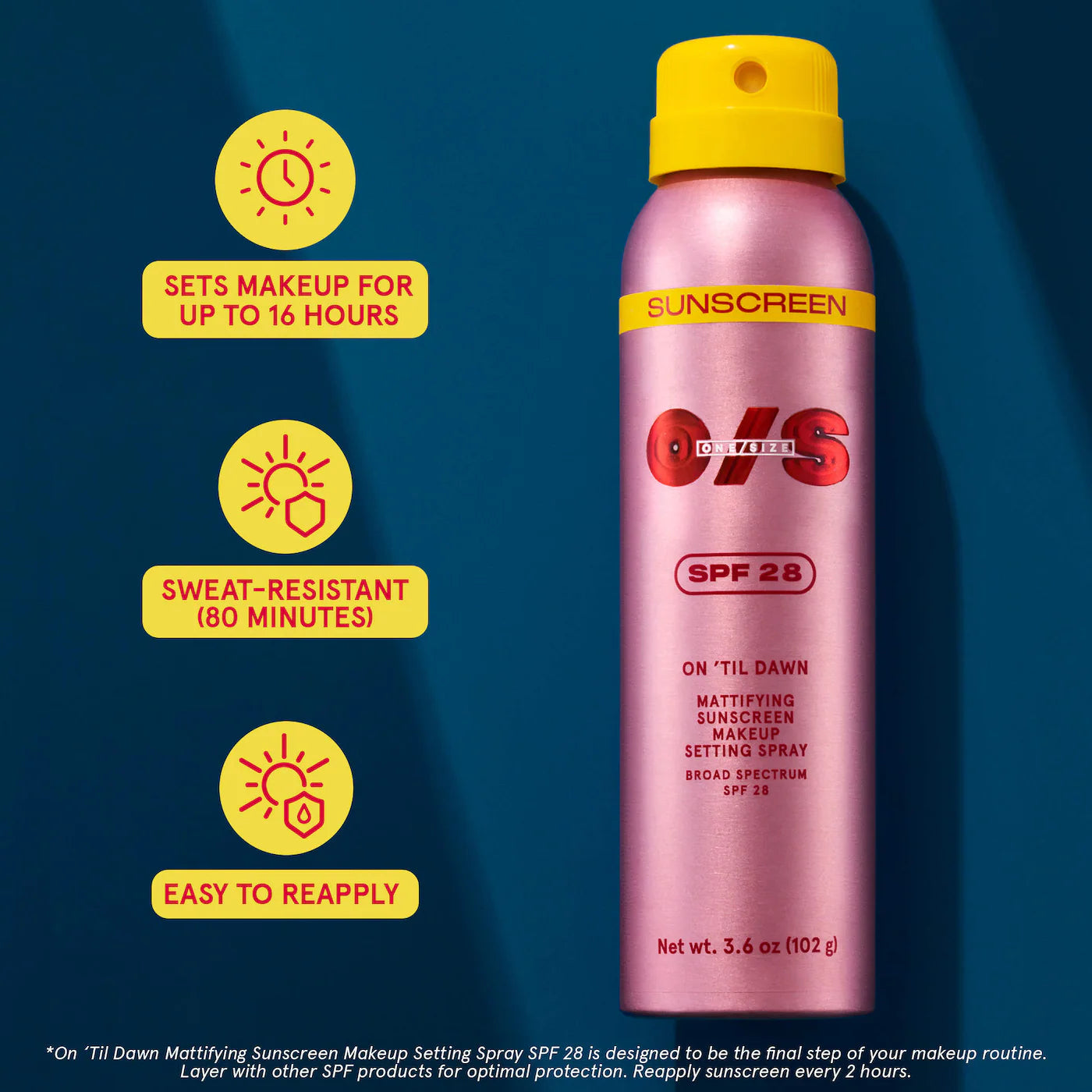Pre Venta: ONE/SIZE by Patrick Starrr | On 'Til Dawn Mattifying Sunscreen Makeup Setting Spray SPF 28