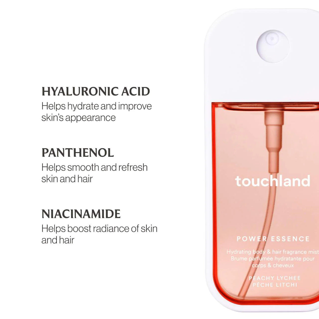 Pre Venta: Touchland | Peachy Lychee Power Essence Body & Hair Fragrance Mist