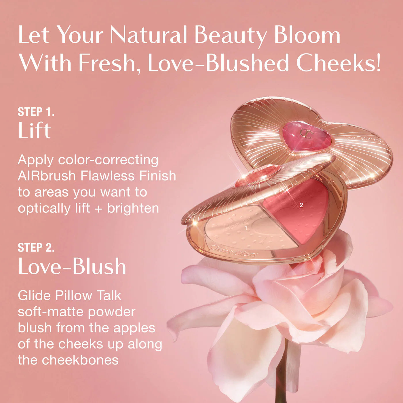 Pre Venta: Charlotte Tilbury | Pillow Talk Soulmates Airbrush Flawless Finish Brightening and Blush Powder Palette