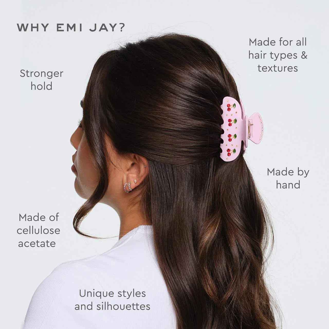 Pre Venta | Emi Jay | Sweetheart Hair Claw Clip in Pink Cherry Pie