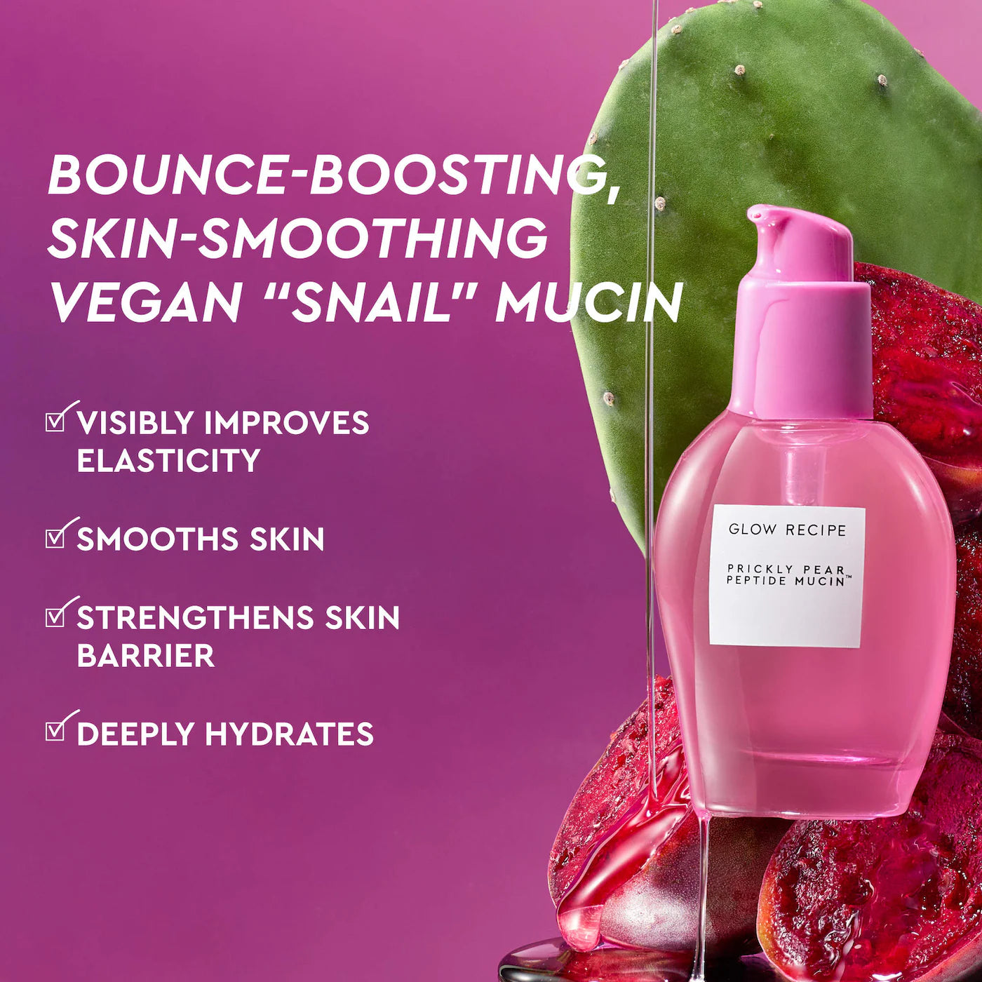 Pre Venta: Glow Recipe | Prickly Pear Peptide Bouncy + Hydrating Skin Barrier Vegan Mucin Serum