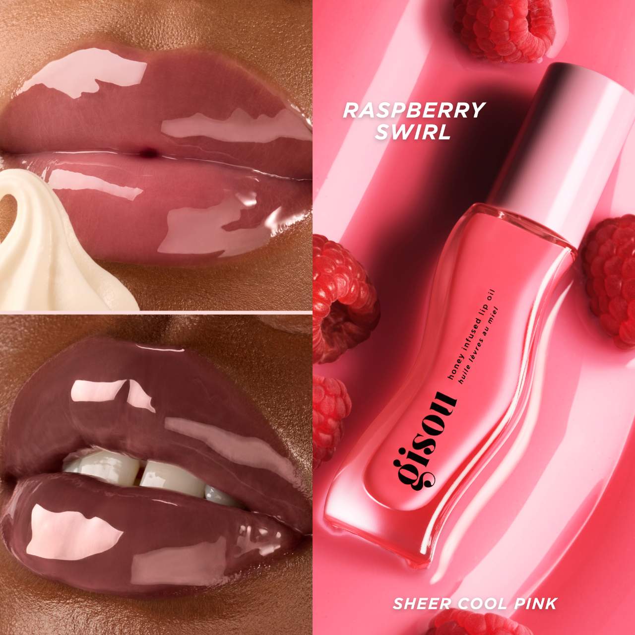 Pre Venta: Gisou | Honey Infused Hydrating Lip Oil | Raspberry Swirl - sheer cool pink