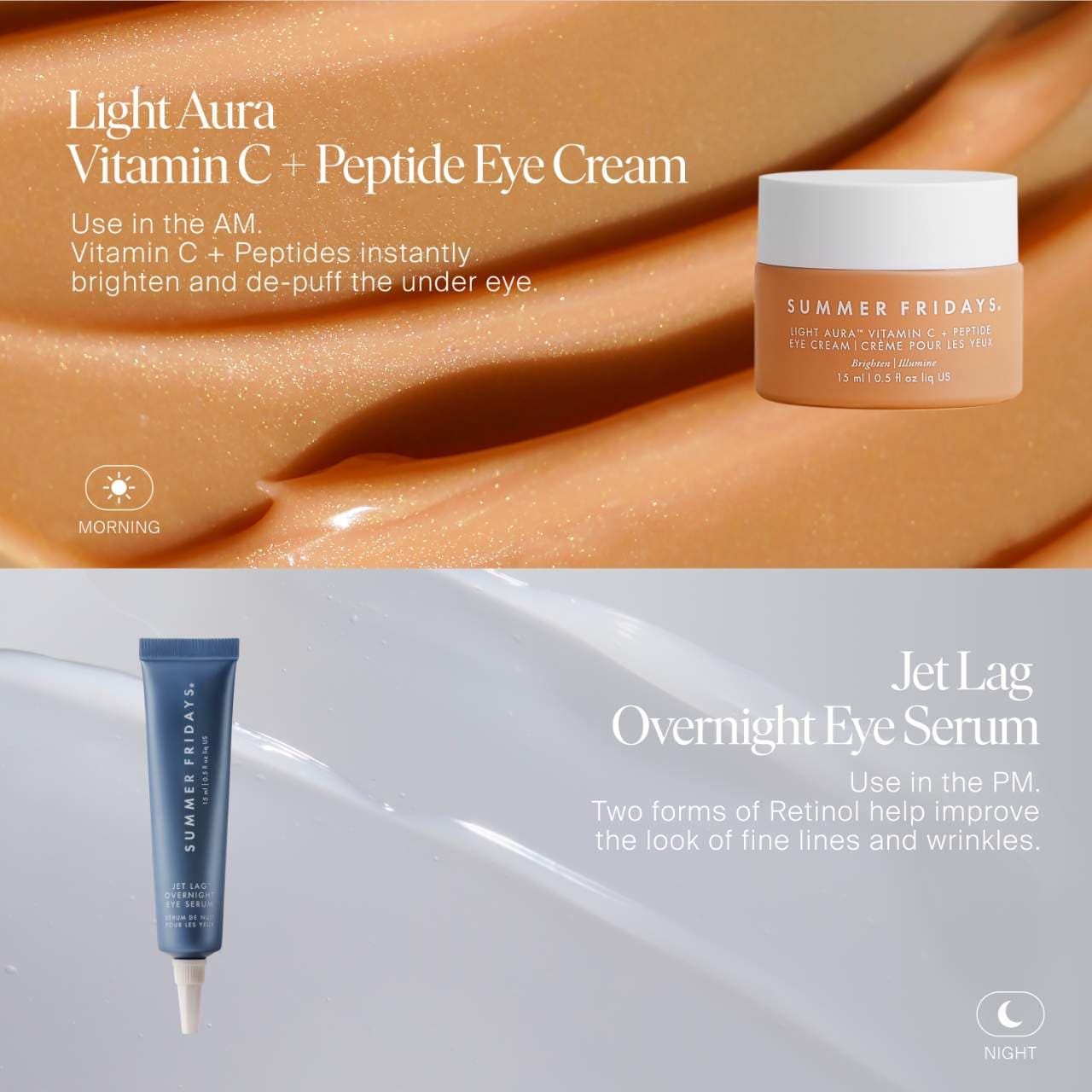 Pre Venta: Summer Fridays | Jet Lag Overnight Eye Serum for Fine Lines & Wrinkles with Gentle Retinol Blend