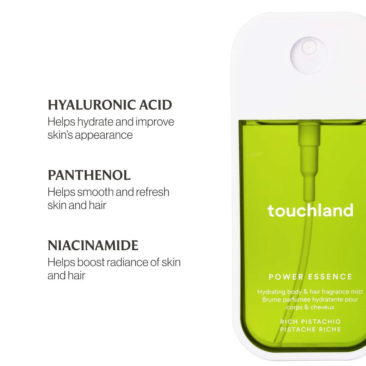 Pre Venta: Touchland | Rich Pistachio Power Essence Body & Hair Fragrance Mist