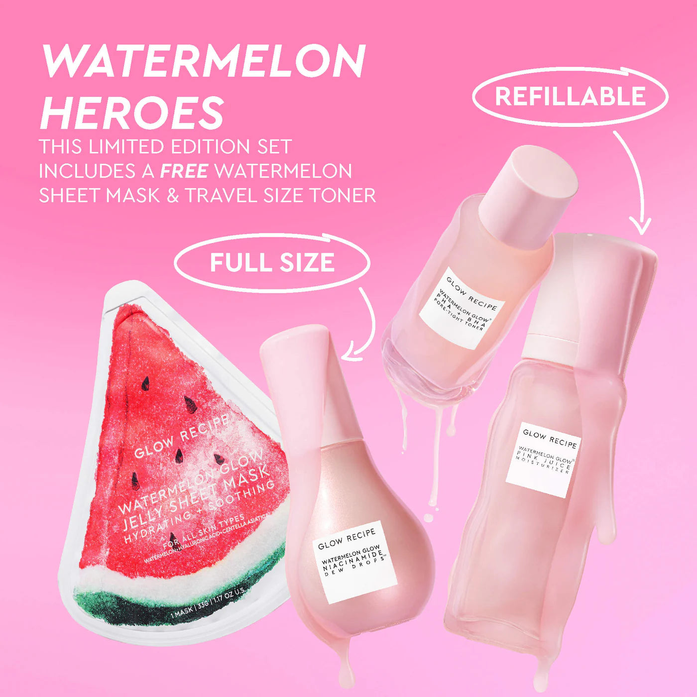Pre Venta: Glow Recipe | Watermelon Glow Dewy Skin Routine Gift Set