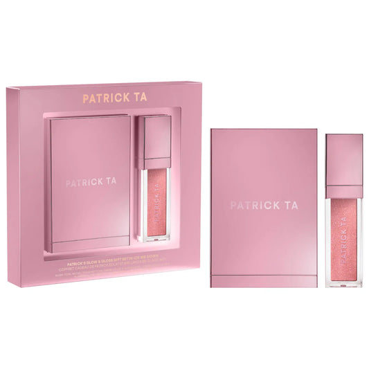 Pre Venta: Patrick Ta: Patrick's Glow and Gloss Set: Major Headlines Blush Duo and Plumping Lip Gloss Makeup Gift Set