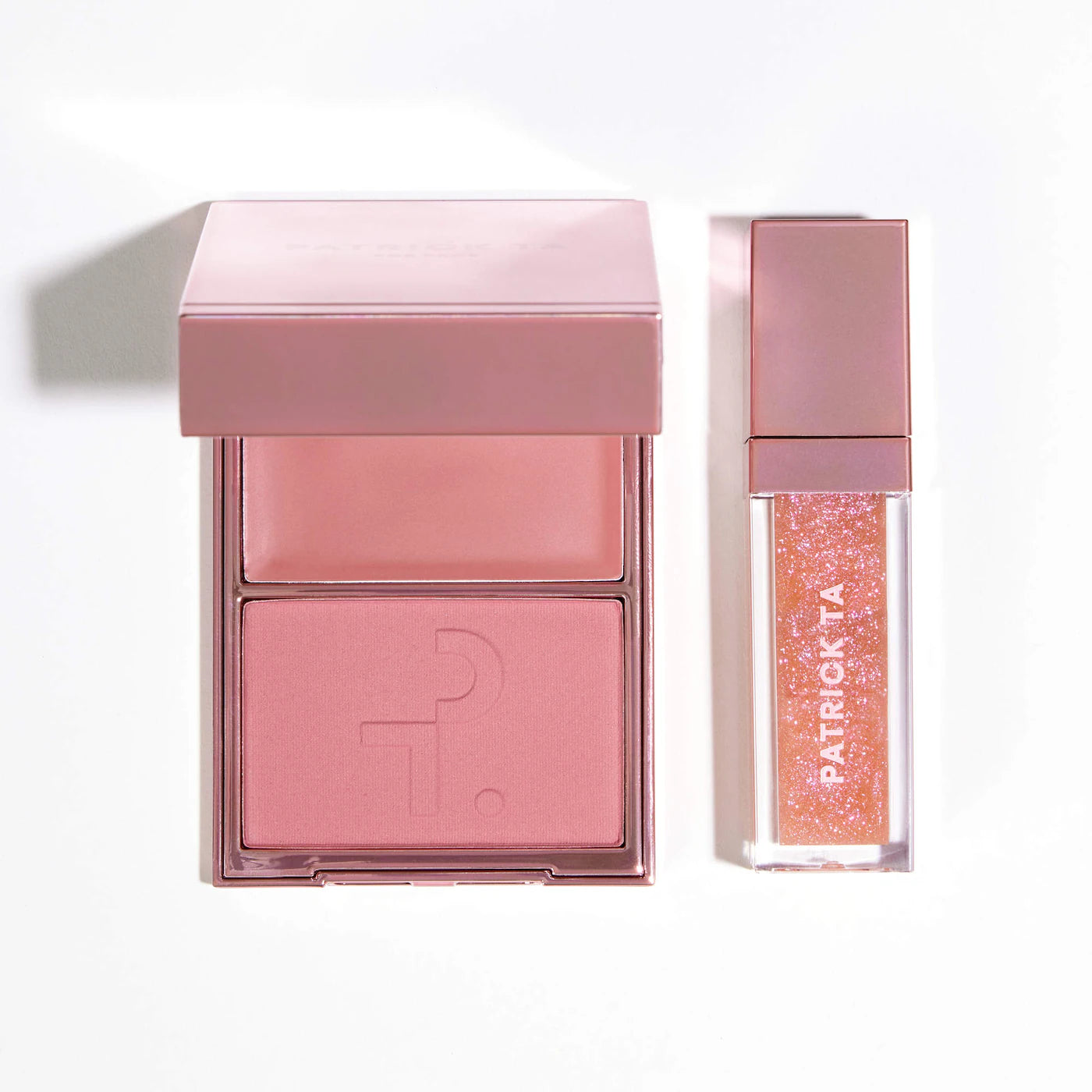 Pre Venta: Patrick Ta: Patrick's Glow and Gloss Set: Major Headlines Blush Duo and Plumping Lip Gloss Makeup Gift Set