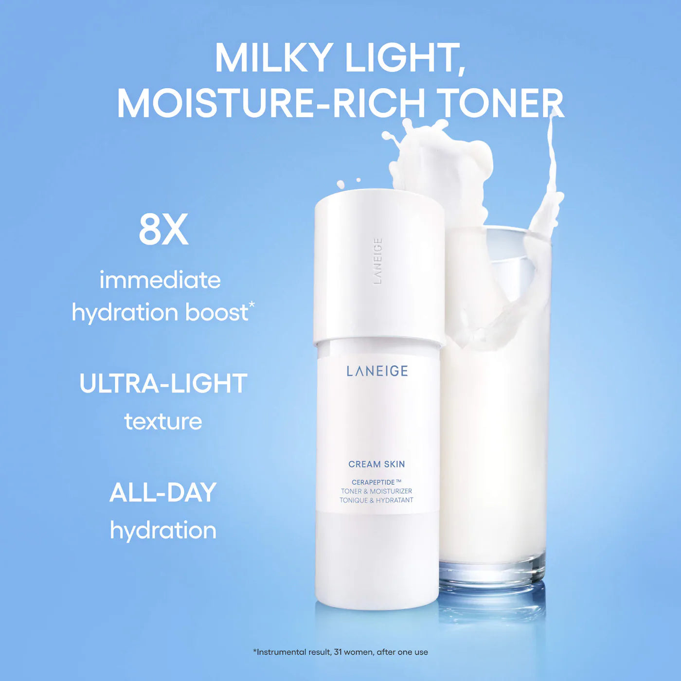 Pre Venta: Laneige | Cream Skin Milky Toner with Ceramides & Peptides for Nourishing Hydration