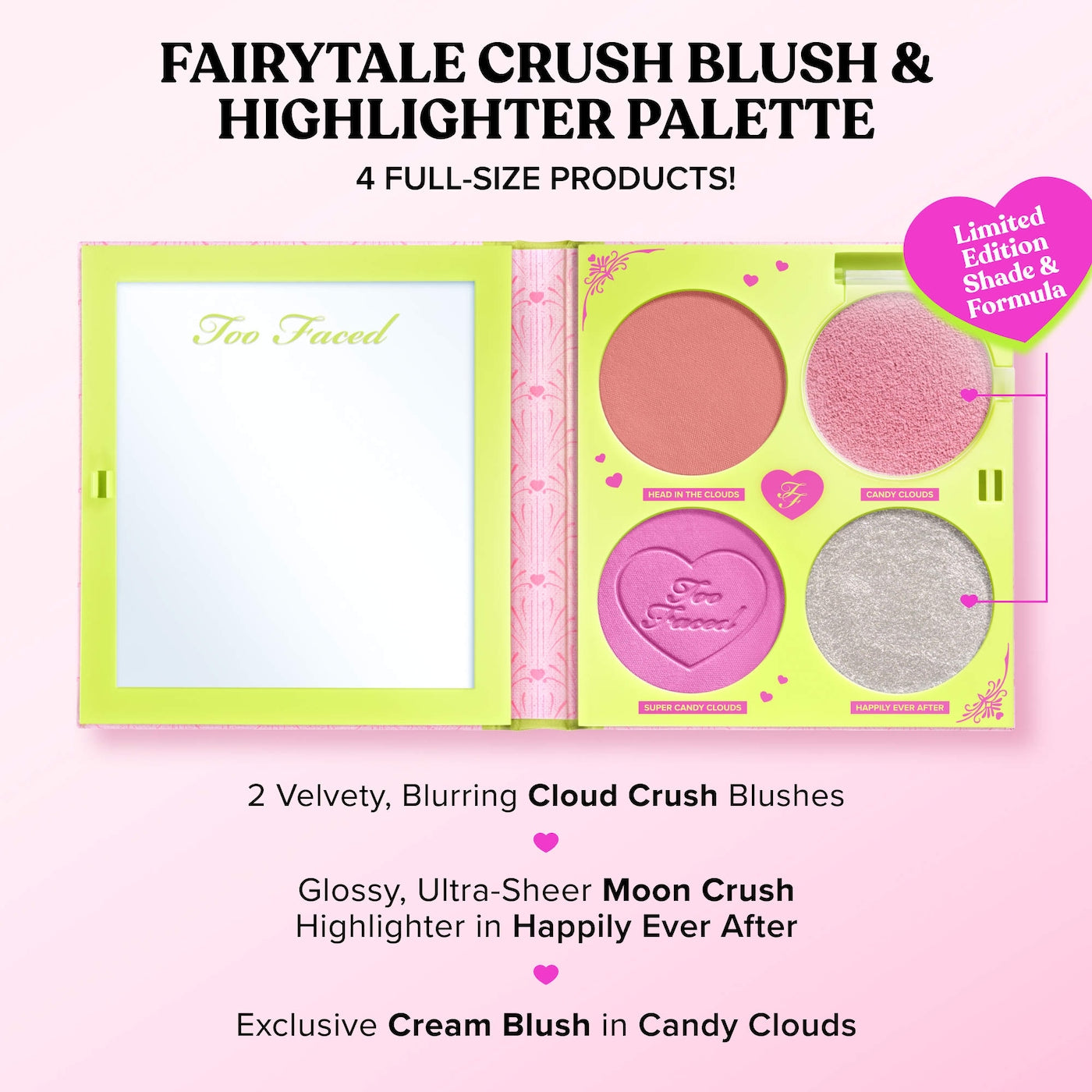 Pre  Venta: Too Faced | Fairytale Crush Blush & Highlighter Palette Makeup Set