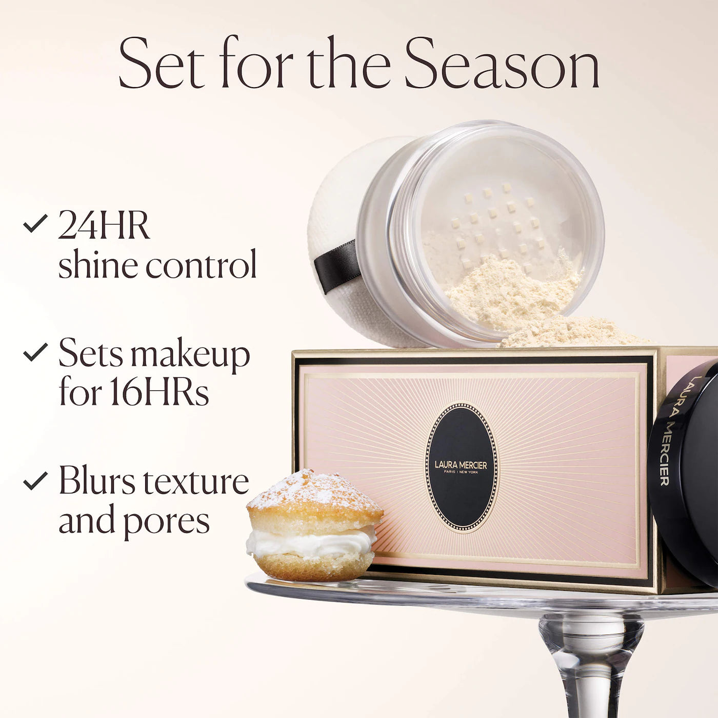 Pre Venta: Laura Mercier | Indulgent Icons Translucent Loose Powder & Velour Puff Duo Gift Set