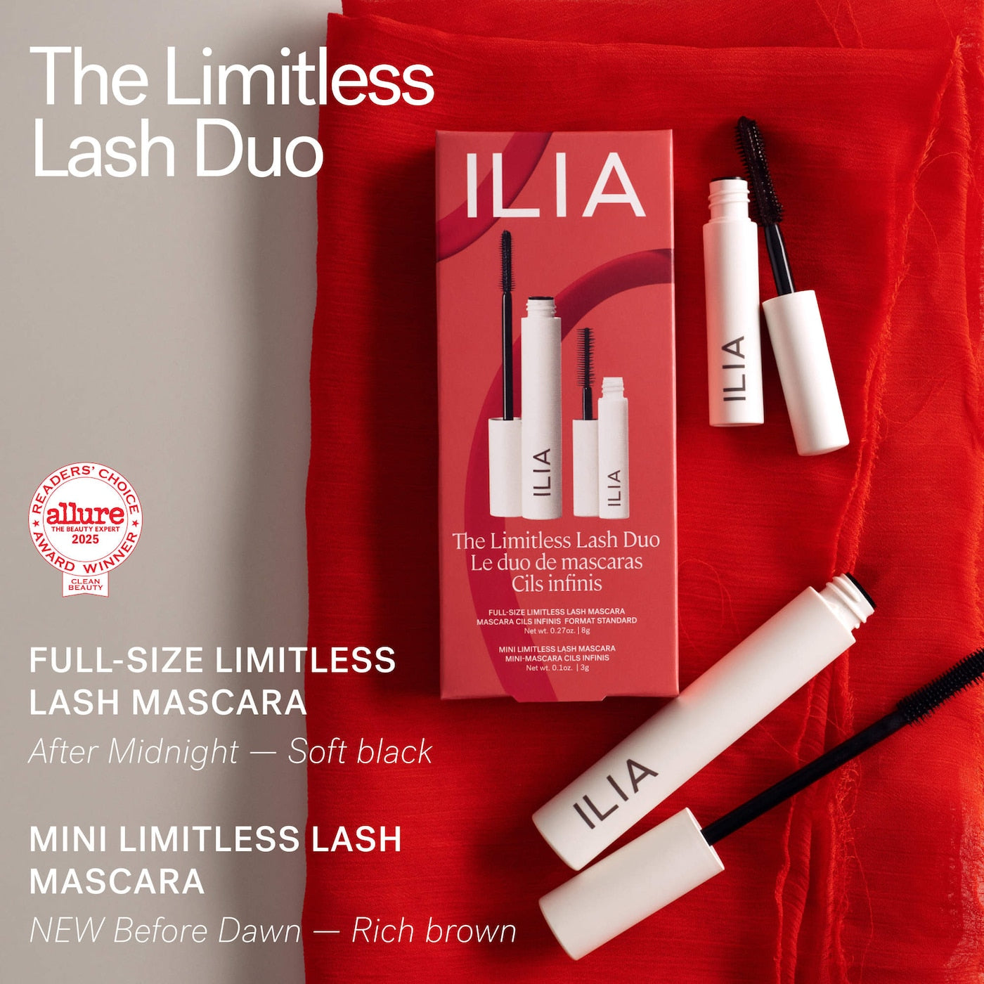 Pre Venta: Ilia | The Limitless Lash Duo - Black & Brown Mascara Gift Set