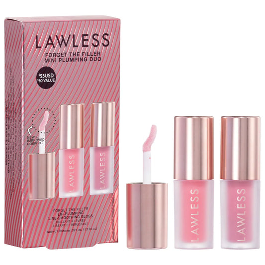 Pre Venta: Lawless | Mini Forget The Filler Lip Plumper Duo with Velvet + Strawberry Popsicle