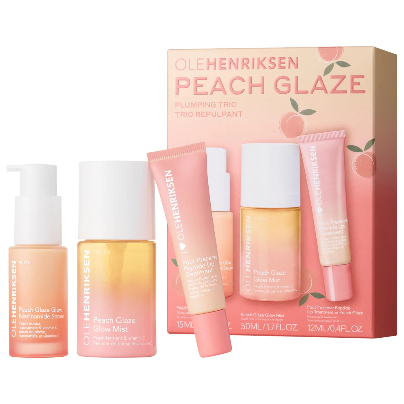 Pre Venta: OLEHENRIKSEN | Peach Glaze Plumping Trio with Niacinamide and Vitamin C