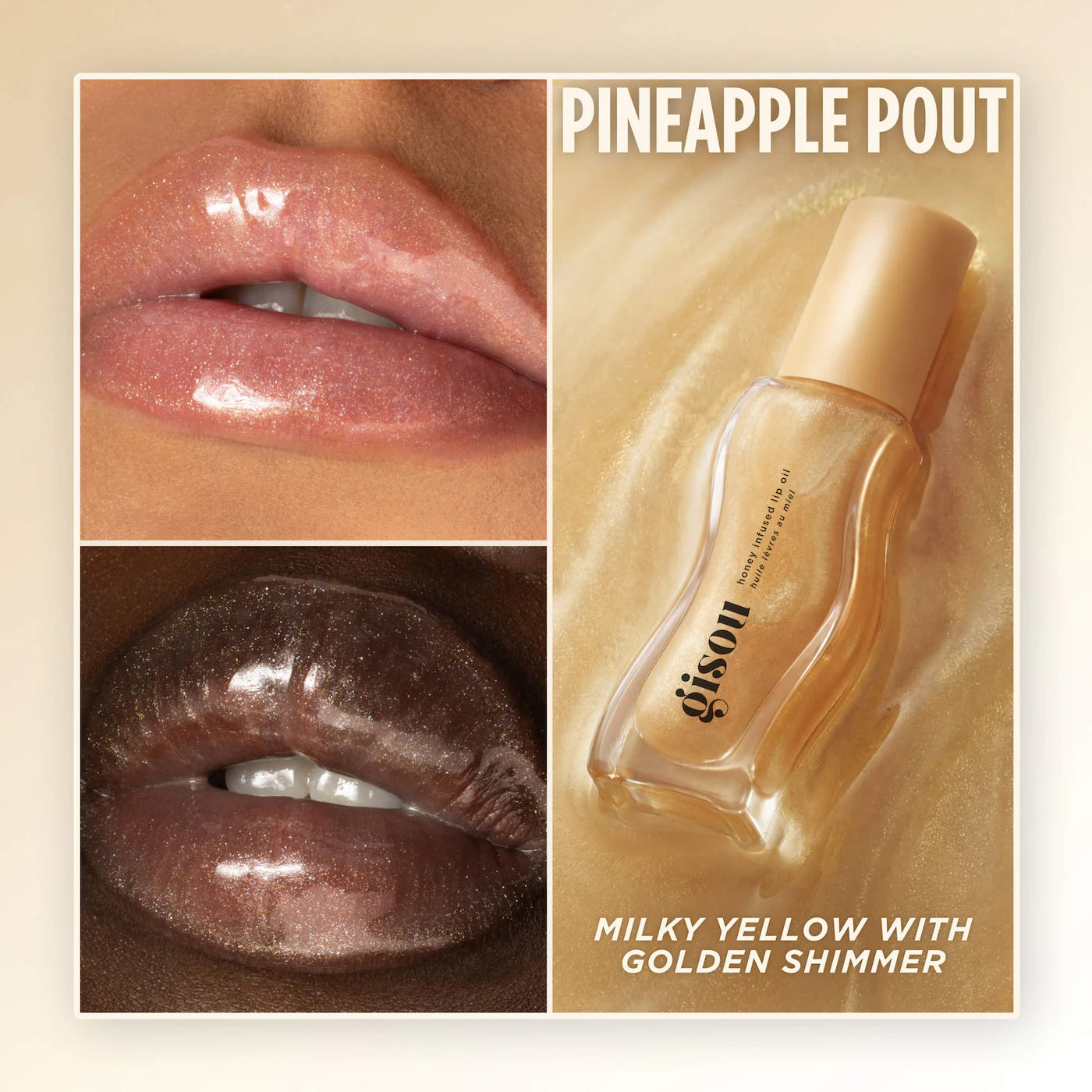 Pre Venta: Gisou | Honey Infused Hydrating Lip Oil | Pineapple Pout - Sheer Golden Shimmer
