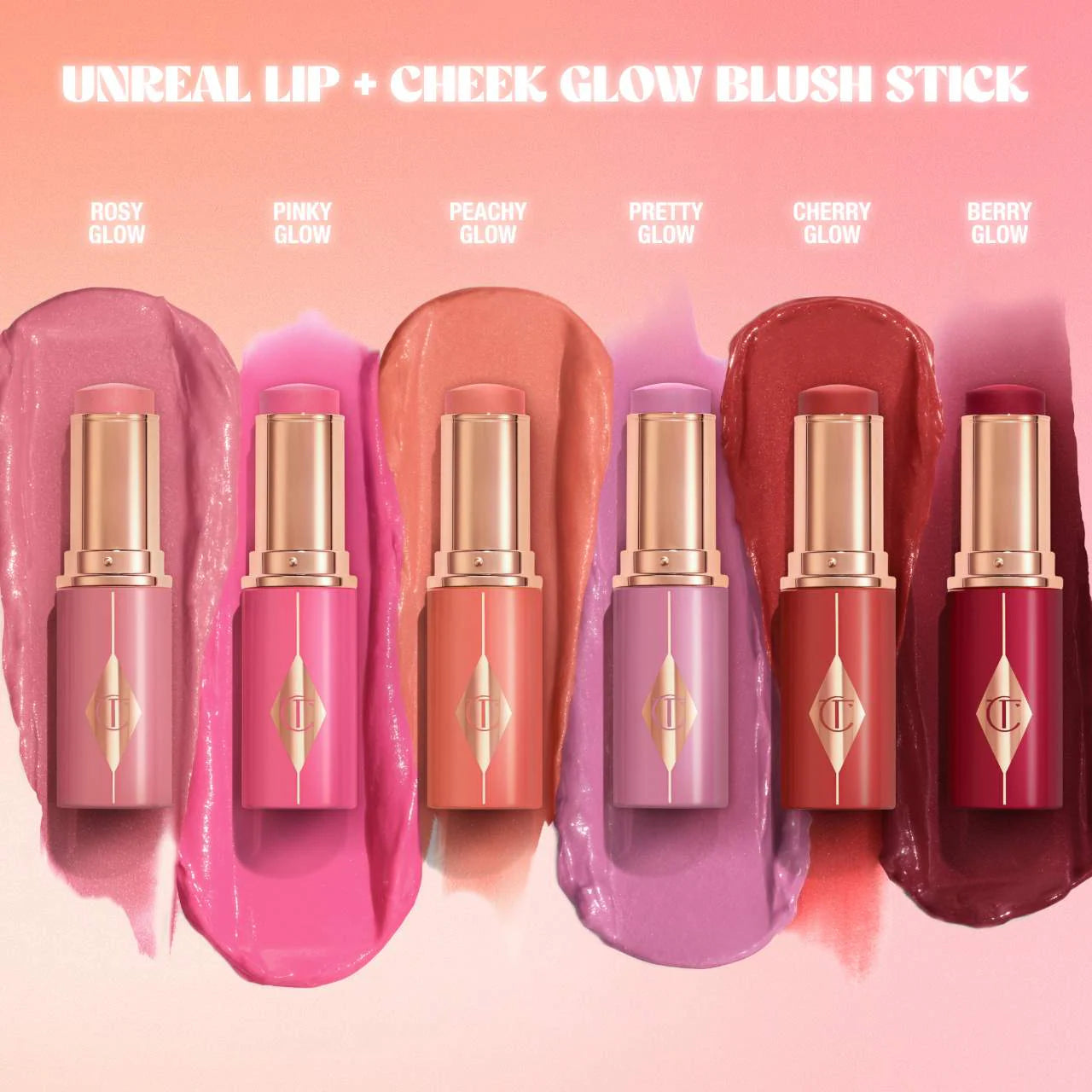 Pre Venta: Charlotte Tilbury | Unreal Lip + Cheek Glow Blush Stick with Hyaluronic Acid