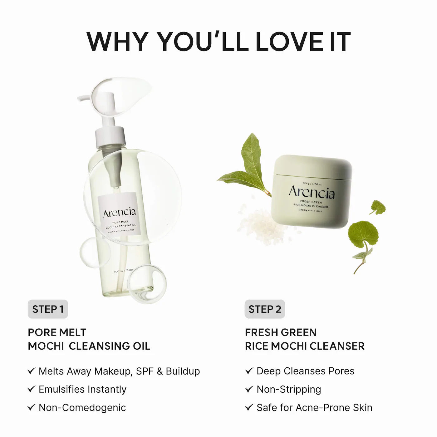 Pre Venta: Arencia | Pore Melt Non-Comedogenic Double Cleansing Duo Gift Set for Acne-Prone Skin