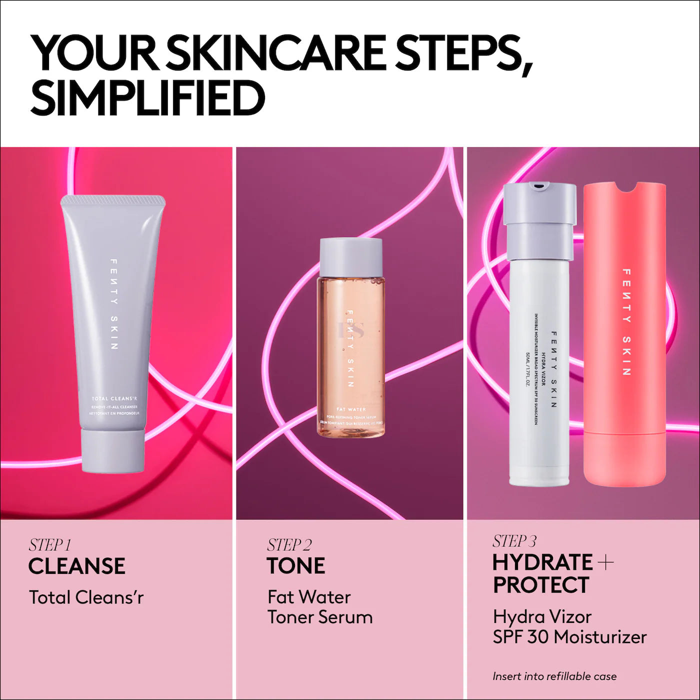 Pre Venta: Fenty Beauty by Rihanna | Skincare Lov'rs Cleanser, Toner, SPF Moisturizer + Collector's Case