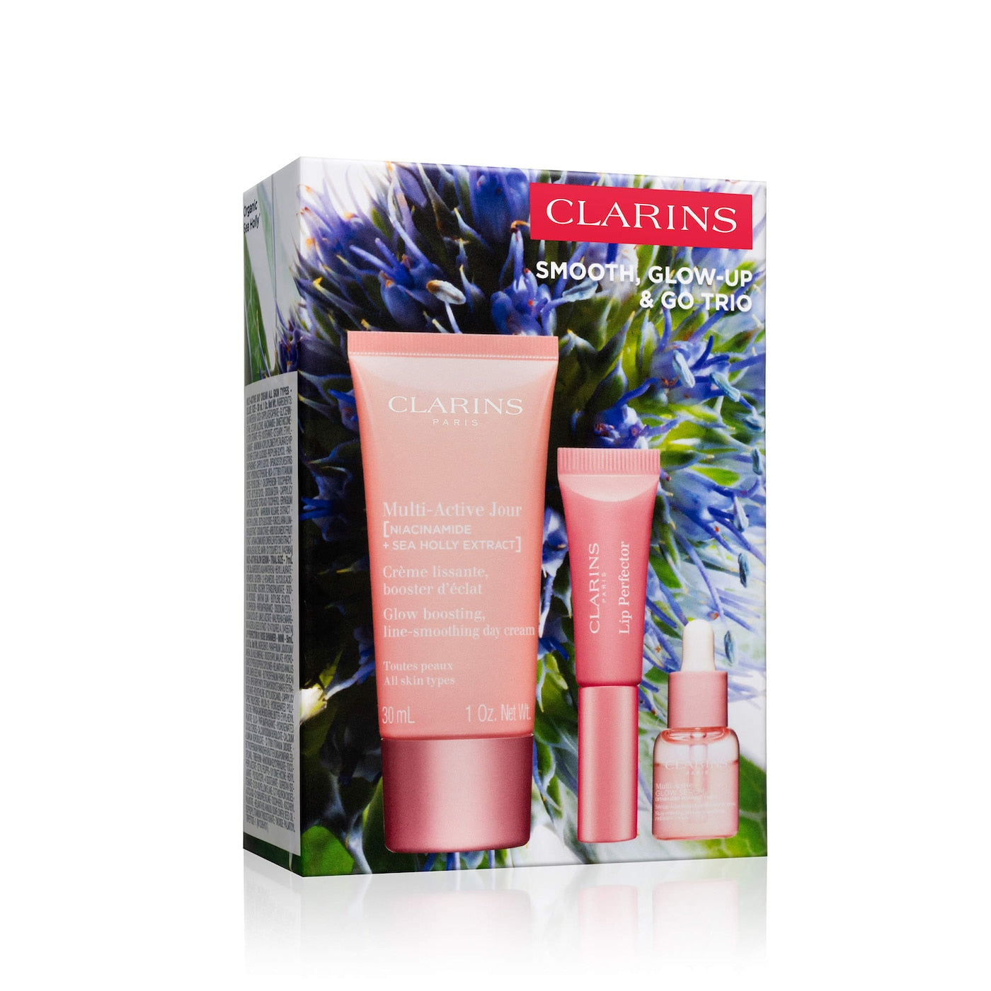 Pre Venta: Clarins | Smooth, Glow-Up & Go Set