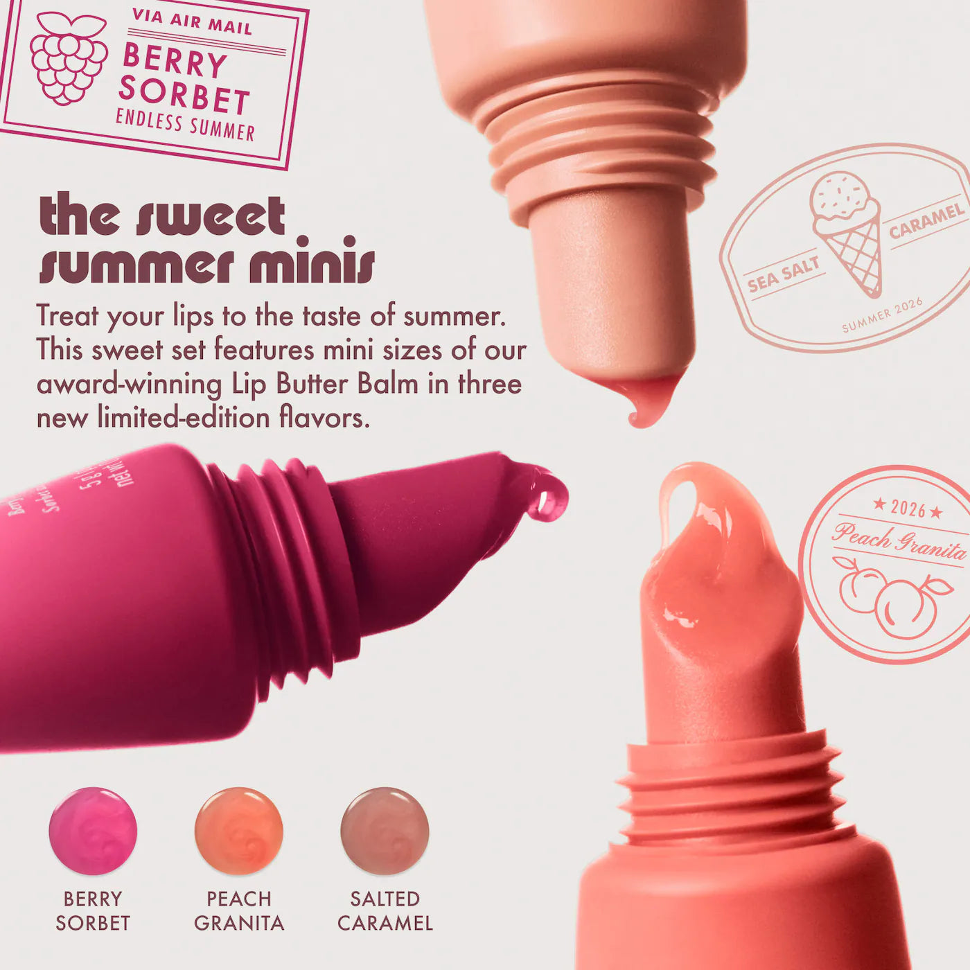 Pre Venta: Summer Fridays | The Sweet Summer Minis Lip Butter Balm Trio Set
