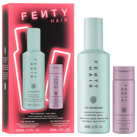 Pre Venta: Fenty Beauty by Rihanna | The Hot & Hydrated Ones Heat Protectant & Leave-In Conditioner Hair Gift Set
